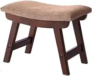 Fabric Small Stool, Home Shoe Bench, Coffee Table, Living Room Solid Wooden Bench, Sofa Short Seat With Upholstered Cushion and Non-Slip Footrest for Bedroom (Khaki)