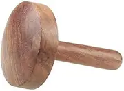 Wooden Chapati Press Roti Fluffer Paratha Indian Acupressure Datta Press Long Life Carved Solid Wood Dark Brown Roti Press