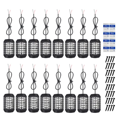 16Pod Blue LED Rock Lights For Jeep Off-Road Truck UTV Underbody Wheel Light J