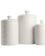 10 Strawberry Street Hampton Embossed 3pc Canister Set