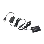 1Pcs For Canon 90D 7D2 5D4 DR-E6 DC Coupler LP-E6 Dummy Battery+USB Power Cable
