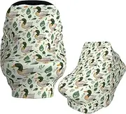 Muishi Duck and Leaf Pattern Baby Car Seat Covers Carseat Canopy Soft Infant Stroller Cover Nursing Breastfeeding Covers for Girls Boys Newborn
