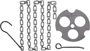 Boundless Voyage Camping Tripod Board Adjustable Titanium Hanging Chain with Hooks Fixed-loop for Pot Grill Perfect Accessories for Outdoor Cooking Ti9012O