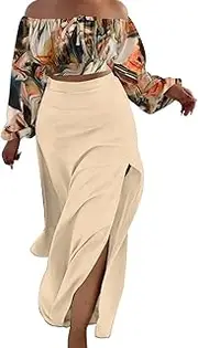 [Generic] Woman Set Skirt Tube Top Top Big Skirt Skirt Sleeve Two Piece Suit Tempt Swim Suit