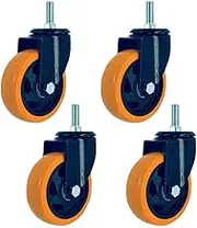 Heavy Duty Swivel Stem Caster, 4in Rotating Transport Casters, Furniture Caster, M12 Bolt, Non-Slip/Noiseless, Loading 480kg/1100lb