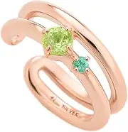[ヨンドシー] Yondoshi 112524151901 Silver Emerald Ear Cuff, Birthday Gift, Women's, Jewelry Case Included, 小, pink gold plated silver, Emerald