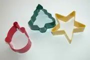 NWT NEW Metal Cookie Cutter Set Christmas Tree Santa Claus Star 3