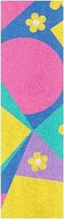 Amooorous Colorful Geometric Shapes Yellow Flowers Decorative Skateboard Grip Tape Non Slip Longboard Grip Tape Tear-Proof Grip Tape Cruiser Board 33×9 Inch