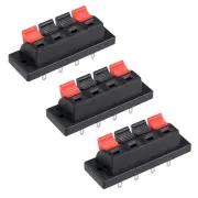 3pcs 4 Way Jack Socket Spring Push Release Connector Speaker Terminal Strip
