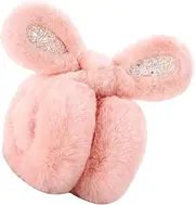[TINEASUR] Rabbit Ear Muffs Ear Warmers for Running Stuffed Ear Cover Portable Ear Warmers Reindeer Headbands Kid Ear Winter Muffs Ear Muffs for Snow Ear Earmuff Headband Outdoor Pink Plush