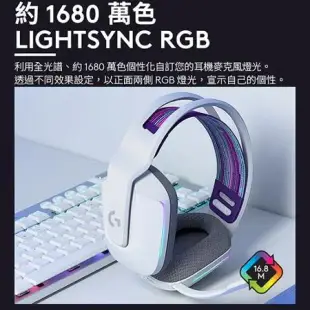 Logitech羅技 無線RGB炫光電競耳麥G733-白