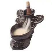 Ceramic Butterfly with Diya Backflow Incense Holder
