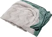 Furhaven Pet Dog Bed Cover - Plush Faux Fur and Velvet Waves Perfect Comfort Sofa-Style Living Room Couch Pet Bed Replacement Cover for Dogs and Cats, Celadon Green, Large