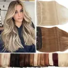 Indian Clip In Remy Human Hair Extensions One Piece 3/4 Full Head Blonde Weft US