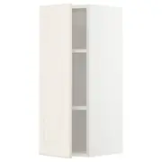METOD wall cabinet with shelves, white/Bodbyn off-white, 30x37x80 cm