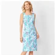 TALBOTS Fresco Paisley Sleeveless Sheath Shift Mini Dress Sz 16 NWT Retail $139