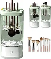 Electric Makeup Brush Cleaner:Fast and Efficient Machine for Deep Cleaning All Brush Types, Compact and Portable for Travel and Home, Ideal for Makeup Enthusiasts and Professionals (Clear Green)