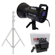Hridz VL100 Light with NPF970 Battery Pack & 2.8m Heavy duty stand Combo Pack