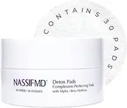 NassifMD Exfoliating Detox Pads, AHA Pads Formulated with Glycolic Acid, Witch Hazel, and Salicylic Acid, Suitable for Sensitive Skin