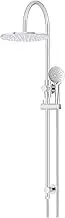 Meir Round Gooseneck Shower Set with 300mm Rose, Three-Function Hand Shower - Exclusive Universal Water Inlet for Top or Bottom Connection Compatibility | Built-in Diverter - Polished Chrome