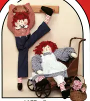 Ragtops Doll Soft Sculpture Pattern Folk Whimsical Raggedy Dolls Ragtop Hair