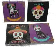 Cute 6" x 6" DOD Glittered Cat, Dog, Bride, Groom picture decoration, shadow box