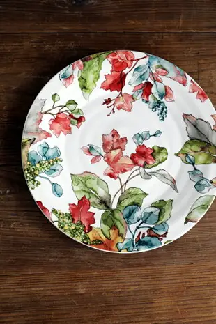 秋天風韻花草盤子美麗西餐盤裝飾盤擺盤水果零食盤家常炒菜盤子