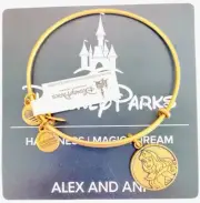 New Disney Alex And Ani Sleeping Beauty Aurora Gold Bangle Charm Bracelet