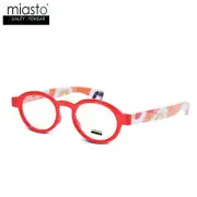 MIASTO OVAL ROUND READING GLASSES+1.25 RED ORANGE~MEDIUM~RX QTY MADE IN TAIWAN