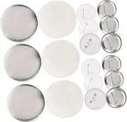 NIYANGLE 1set Blank Button Badge Parts Badge Kit Metal Bases for Clothes Souvenirs and Crafts High Transparency Film for Custom Designs