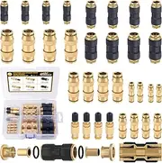CheeMuii 32 PCS DOT Air Line Fittings Kit DOT Push Lock Air Fittings Brass and Plastic Quick Connect Straight Unions 1/8" 5/32" 1/4" 3/8" 1/2" 5/8" 3/4" Air Hose Fittings Assortment
