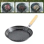 Bakeware Grill Pan Round BBQ Griddle for Fishing Grilling Outdoor Indoor