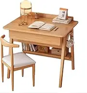 Kids Desk and Chair Set, Wooden Children Study Table with Drawers and Hooks, Suitable for Reading, Drawing and Learning