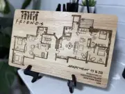 Friends Tv Custom Made Wood Floor Plan Of Joey/Chandler And Monica/rachel Apmts