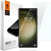 [Spigen] Neo Flex for Samsung Galaxy S23 Ultra Screen Protector, Air Bubble-free Application Wet Installation Technology Fingerprint Scanner Oleophobic Coating Clear Film [2-Pack] - Clear