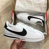 在飛比找蝦皮購物優惠-Nike Cortez leather Gs 白黑 阿甘 小