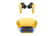 Wireless Gaming Earbuds Bluetooth 5.2 Headphones Microphone with Charging Case Christmas Gifts-Yelllow