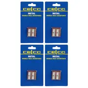 4x Celco Double Hole Metal Pencil Sharper School/Office/Home Stationery Orange