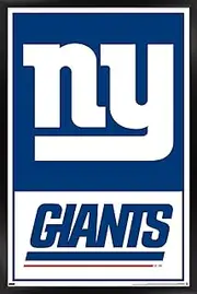 Trends International NFL New York Giants-Logo 21 Wall Poster, 22.375" x 34", Black Framed Version