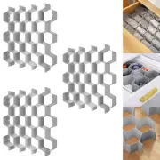 Drawer Divider Organizer 8pcs DIY Plastic Grid Honeycomb Drawer Divider Grey ...
