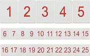 uxcell 25PCS Rectangle Number Tags 1-25, 3x4CM Number Key Tags Plastic Numbered for Organizer Drawing Prizes Field Sales Clothes Labels, White
