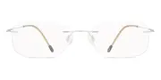 Rectangle Rimless Titanium Men's Glasses Online Silver Size 52 - Lenses Included - Private Health Rebate - Blue Light Block - SmartBuy Collection