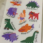 Vintage 80s Hallmark Prehistoric Ice Age Pterodactyl Caveman Mammoth Stickers
