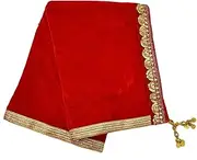 [Navti Creations] Men's Red Stole Dupatta in velvet for Kurta/Sherwani/Achkan/Suit, Maroon, Free Size