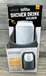 Sudski Portable Shower Caddy Drink Holder for Beer Soda Can Silicone Grip Gray