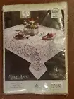 Vintage Puritan Lace Tablecloth Manor House Ivory Oval 70" Round Poly Cotton New