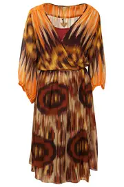 70's Ikat Wrap Dress--MART-M8310TH
