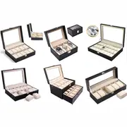 Watch Jewelry Storage Case Box Wrist Watches Holder Display Organizer