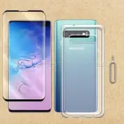 Tempered Glass Screen Protector Case+Pin f Samsung Galaxy S10+ SM-G975U Verizon