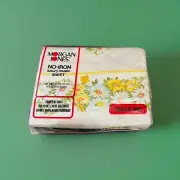 Springs Mills Morgan Jones MAYTIME Twin Flat Sheet White Yellow Floral Daisies